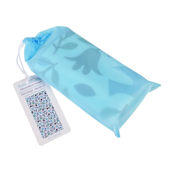 Prosop din microfibră Rex London Folk Doves, 70 x 150 cm, albastru-alb-image-2