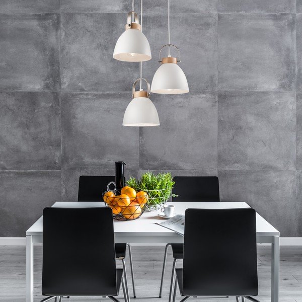 Lustră albă cu abajur din metal ø 37 cm Danielle – LAMKUR-image-2