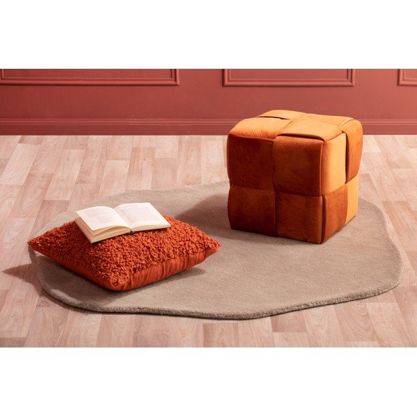Taburet portocaliu cu tapițerie din catifea Weaved – Leitmotiv-image-3