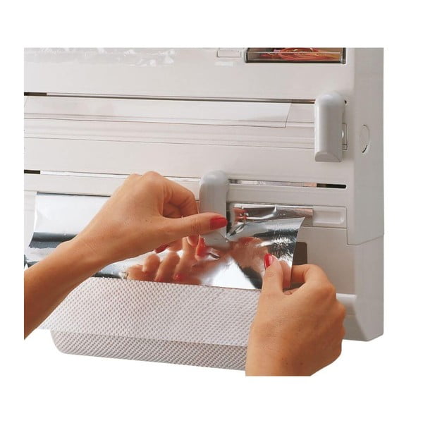 Dispenser pentru prosoape de bucătărie din hârtie și folie de aluminiu alb de montat pe perete din plastic Parat – LEIFHEIT-image-4