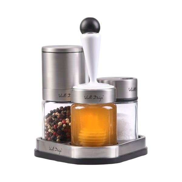 Solniță și piperniță cu suport Soho – Vialli Design-image-4