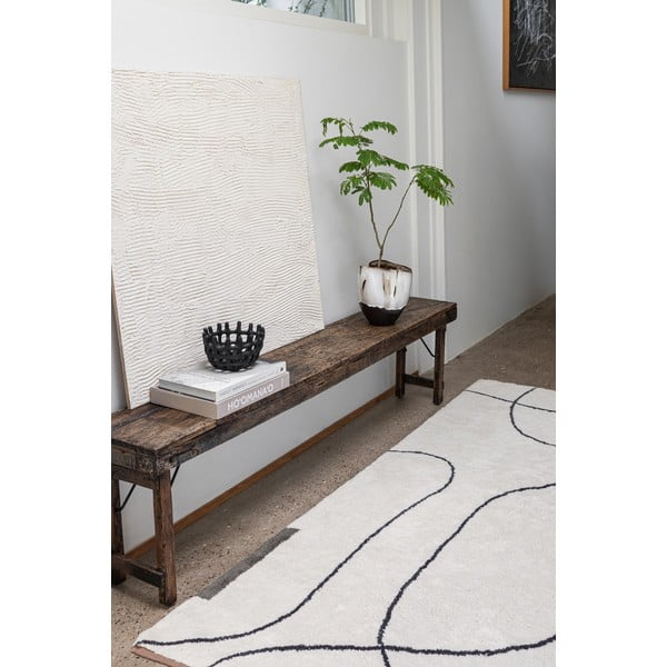 Covor fildeș lavabil din bumbac 140x200 cm Shadow – Mette Ditmer Denmark-image-1