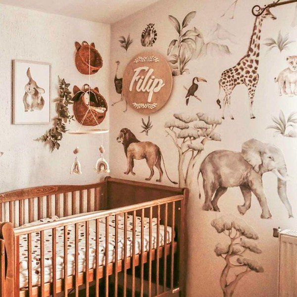 Set autocolante de perete pentru copii Dekornik Savanna, 70 x 70 cm-image-1