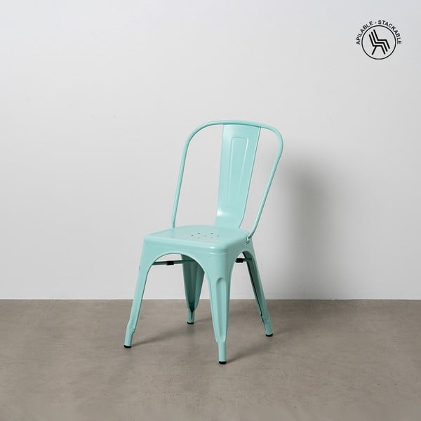 Scaune de dining turcoaz 2 buc. din metal – Ixia-image-1