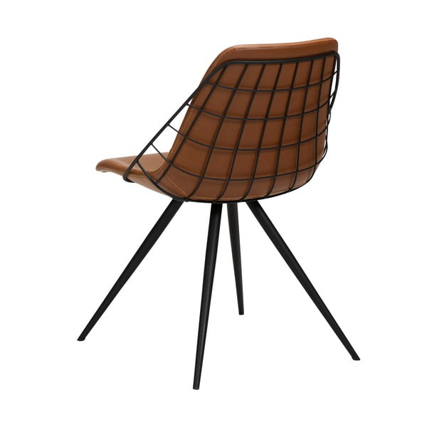 Scaun cu husă din piele artificială DAN-FORM Denmark Sway, maro-image-4