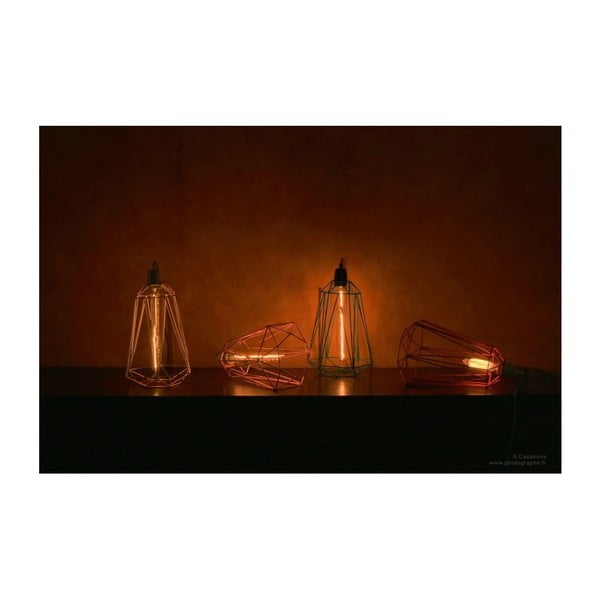 Lustră Filament Style Diamond #3 abajur portocaliu, cablu gri-image-4