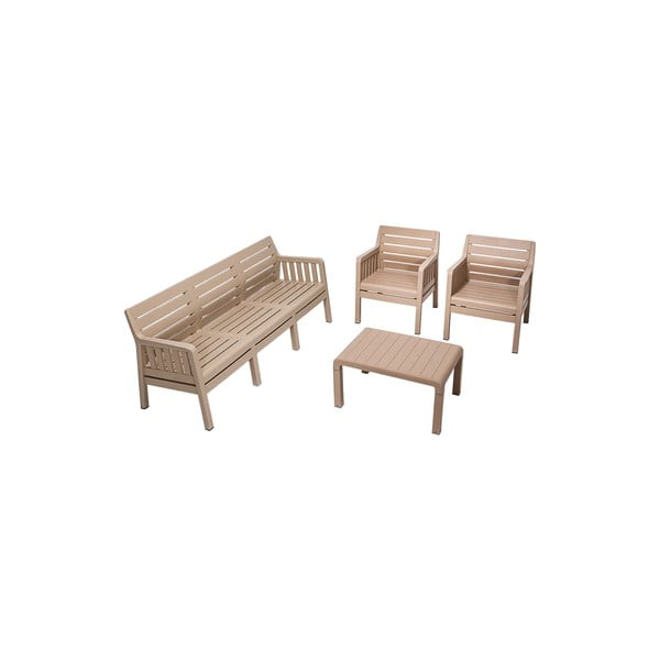 Set mobilier de grădină bej pentru 5 persoane Lara – Floriane Garden