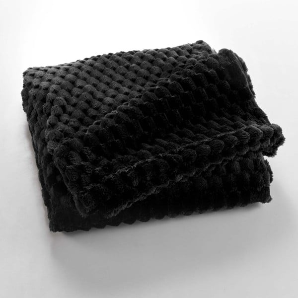 Pătură neagră din microflanel 125x150 cm Mini Frosty – douceur d'intérieur