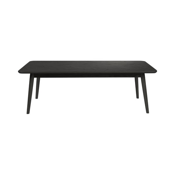 Măsuță de cafea neagră cu blat cu aspect de lemn de stejar 60x120 cm Fabio – White Label