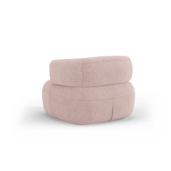 Fotoliu roz deschis cu tapițerie din stofă bouclé Jenny – Micadoni Home-image-3