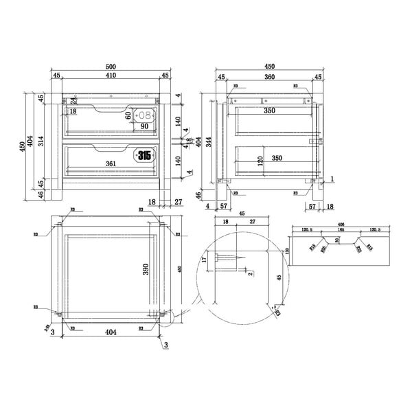 Noptieră din lemn de pin Vipack Alex, maro-image-2