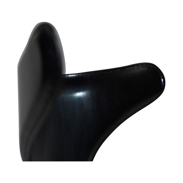 Scaun din piele cu picioare din lemn DAN–FORM Dolphin, negru-image-4