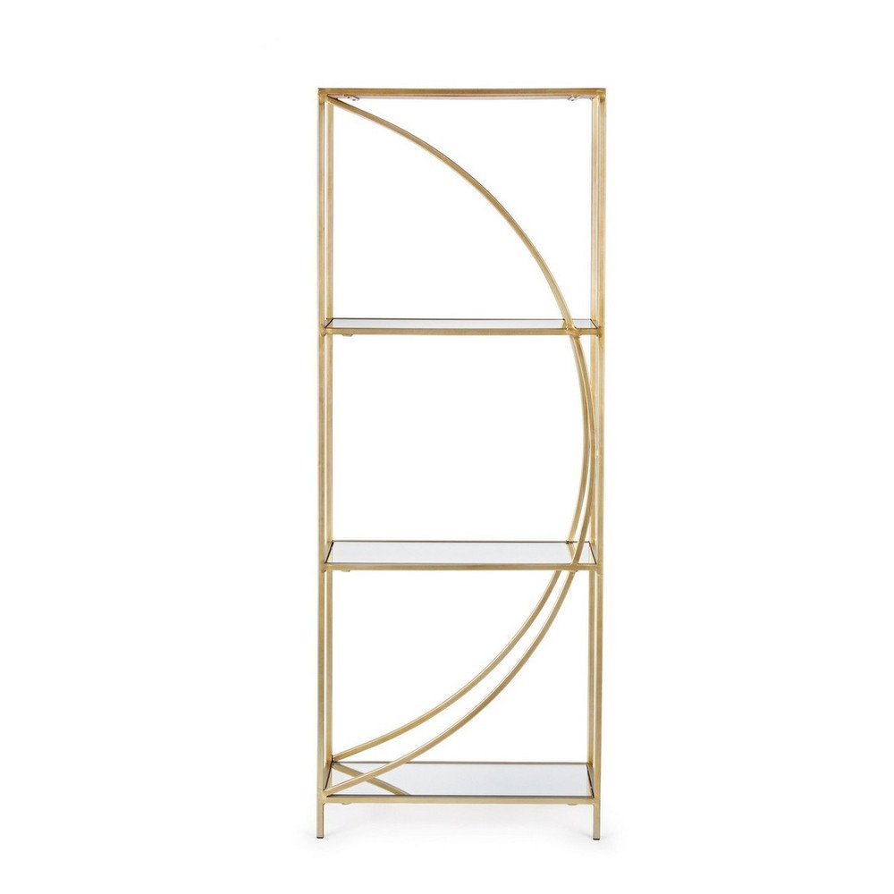 Bibliotecă aurie din oțel 56x151,5x25 cm Elenor – Bizzotto