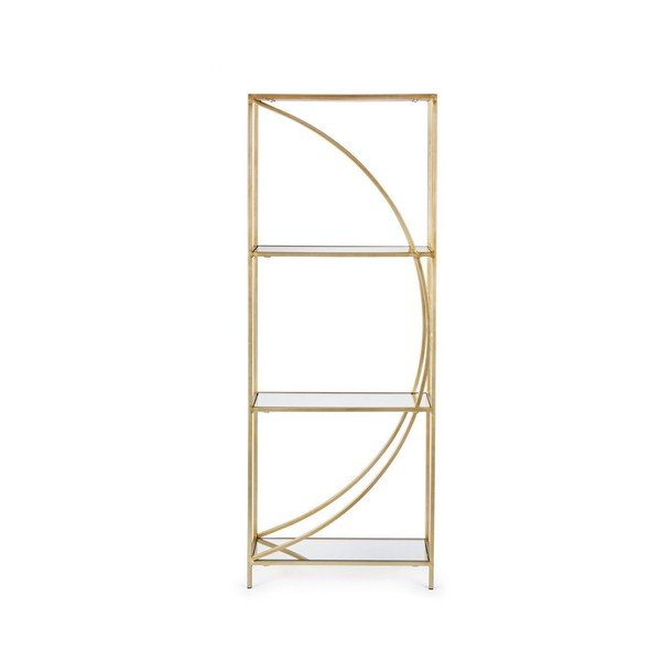 Bibliotecă aurie din oțel 56x151,5x25 cm Elenor – Bizzotto