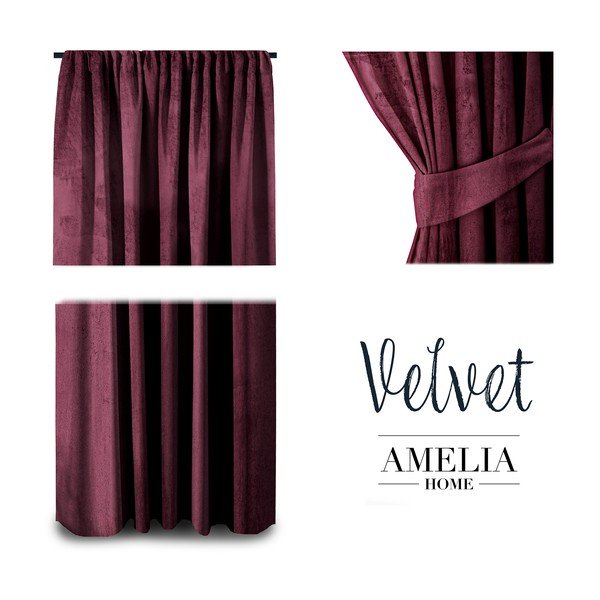 Draperie din catifea AmeliaHome Velvety, 245 x 140 cm, violet-image-2