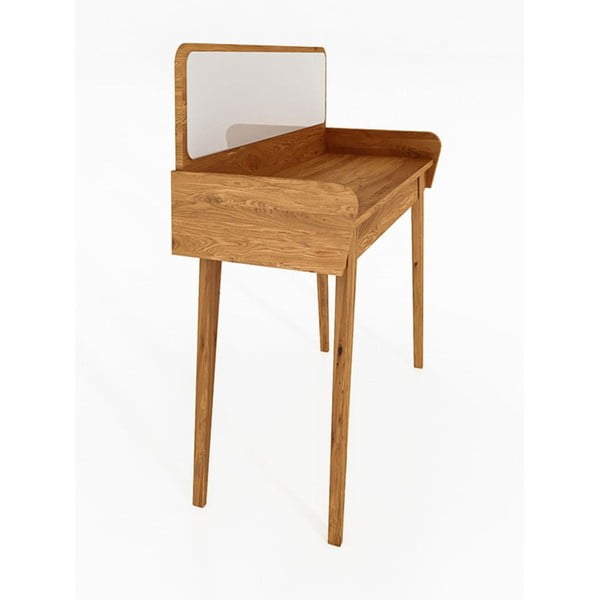 Măsuță de toaletă din stejar cu oglindă 110x45 cm Retro - The Beds-image-2