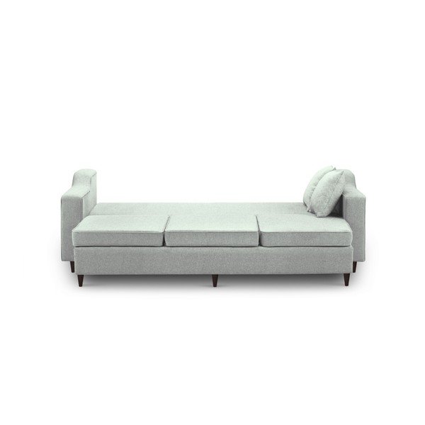 Canapea extensibilă cu 3 locuri și spațiu de depozitare Mazzini Sofas Narcisse, verde deschis-image-1