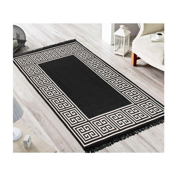 Covor reversibil Cihan Bilisim Tekstil Athena,120 x 180 cm, bej-negru-image-1