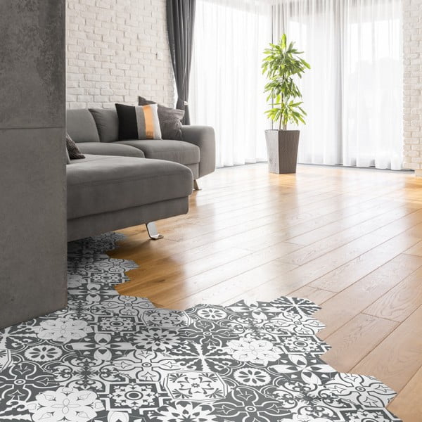 Set 10 autocolante impermeabile și anti-alunecare pentru podea Ambiance Hexagons Rosito, 20 x 18 cm-image-3