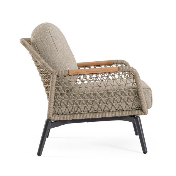 Fotoliu de grădină maro deschis din metal Eulero – Bizzotto-image-4