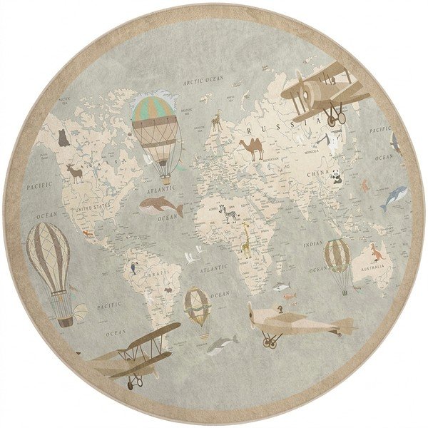 Covor de joacă pentru copii lavabil ø150 cm Vintage World – Mila Home