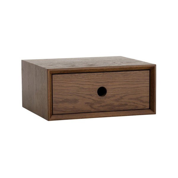 Noptieră în culoare naturală închisă suspendată cu aspect de lemn de nuc Time – Ellos Home
