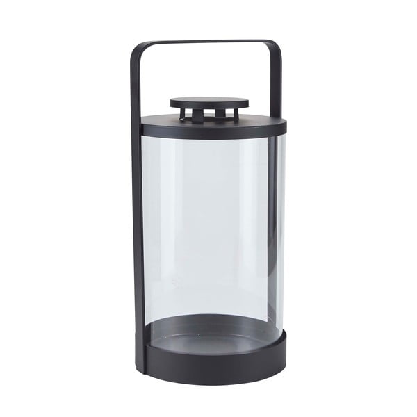 Felinar din sticlă Bahne & CO, înălțime 33 cm, negru