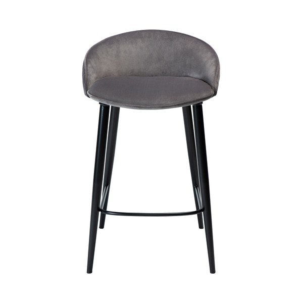 Scaun de bar gri din catifea 80 cm Dual – DAN-FORM Denmark-image-1