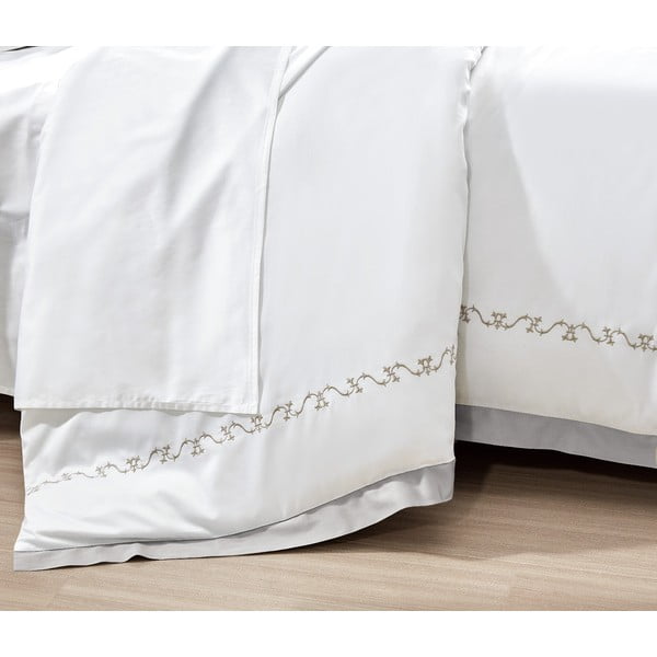 Lenjerie de pat albă din bumbac satinat pentru pat dublu, extinsă cu cearceaf inclus, cu 6 piese 240x220 cm Diana – Mila Home Luxury-image-2