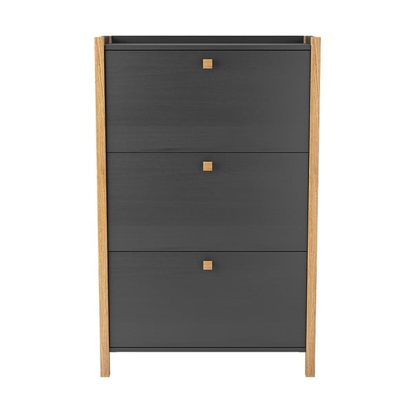 Dulap încălțăminte cu 3 compartimente Woodman Bode, gri închis-image-2