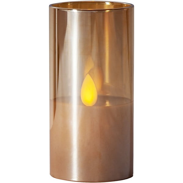 Lumânare de ceară cu LED portocaliu în sticlă Star Trading M-Twinkle, înălțime 10 cm