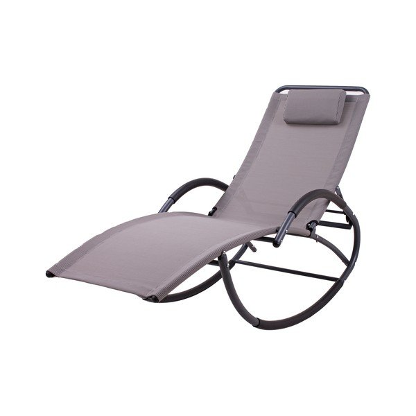 Șezlong de grădină gri din metal Siros – Garden Pleasure