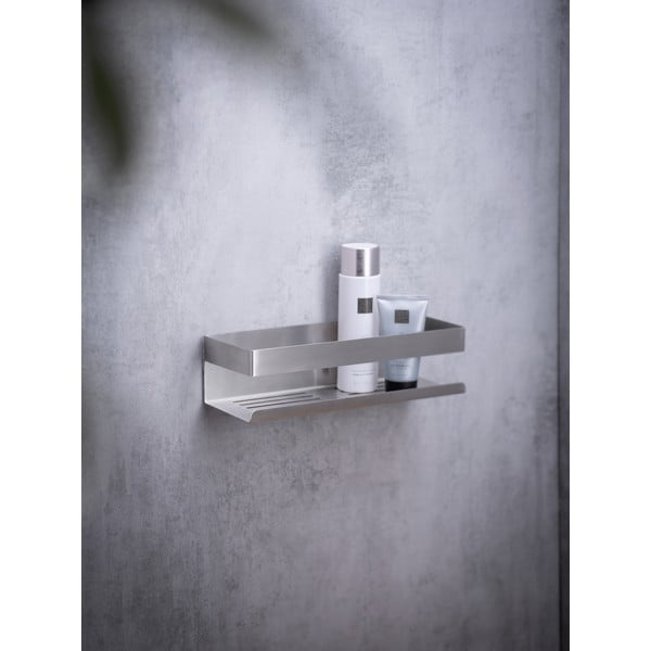 Raft de baie autoadeziv argintiu mat din oțel inoxidabil Genova - Wenko-image-1