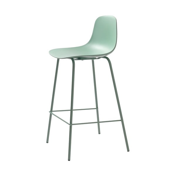Scaun de bar verde deschis din plastic (înălțime șezut 67,5 cm) Whitby – Unique Furniture-image-1
