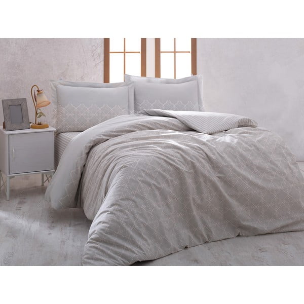 Lenjerie din bumbac pentru pat de o persoană Grey Elegance, 160 x 220 cm
