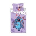 Lenjerie de pat pentru copii mov din bumbac pentru pat de o persoană 140x200 cm Lilo and Stitch "Kiss" – Jerry Fabrics