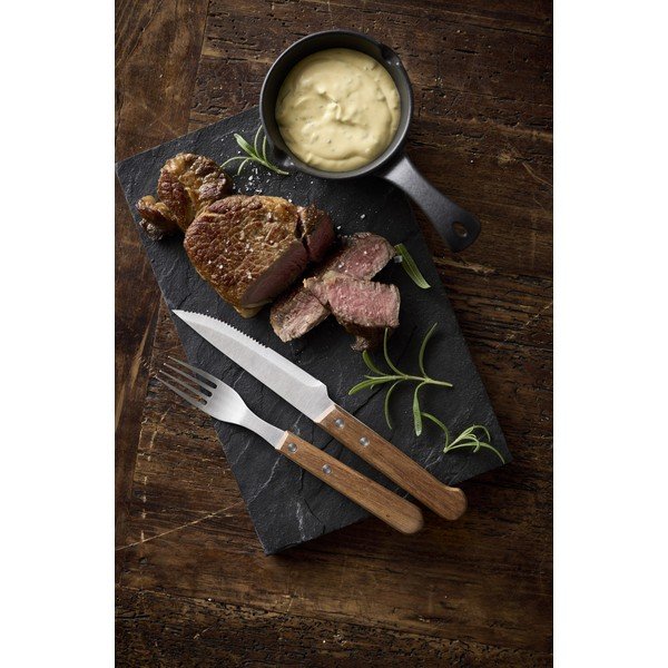 Set de tacâmuri pentru friptură argintiu/în culoare naturală din oțel inoxidabil 8 buc. – Holm-image-1