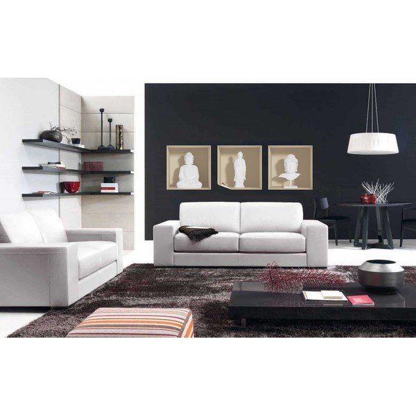 Set 3 autocolante cu efect 3D Ambiance White Buddha-image-2