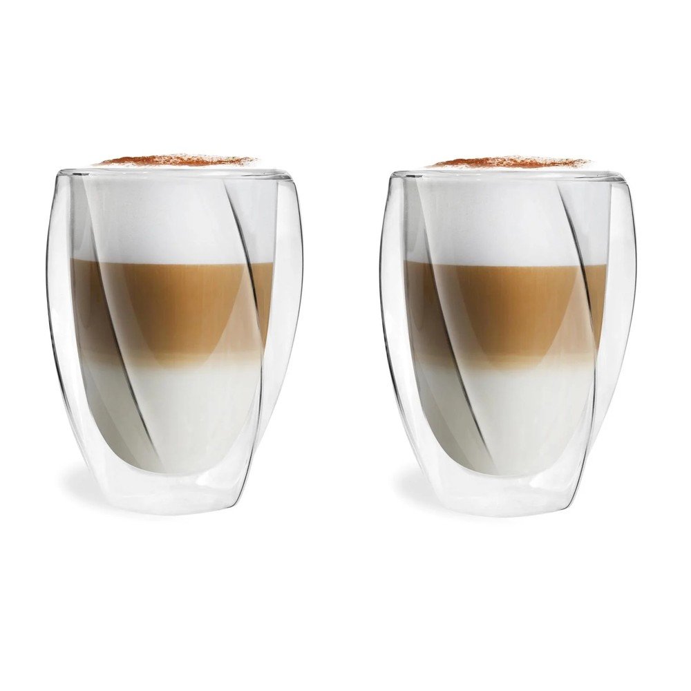 Set 2 pahare cu perete dublu Vialli Design Latte 300 ml