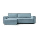 Colțar verde mentă extensibil/cu spațiu de depozitare cu tapițerie din catifea reiată Nihad – Bobochic Paris