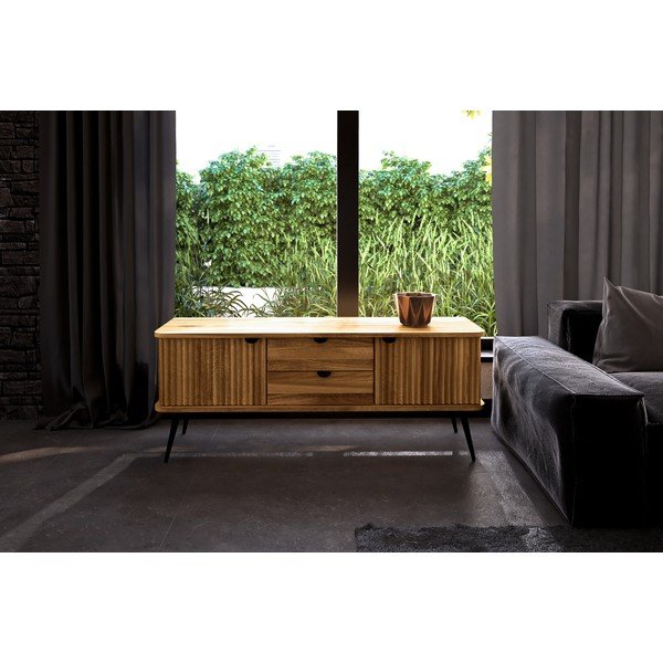 Comodă joasă din lemn de stejar 144x57 cm Kula – The Beds-image-1