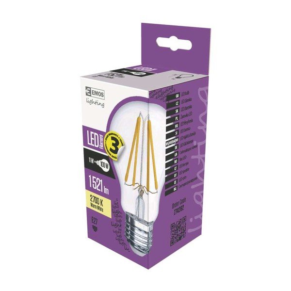 Bec cu LED EMOS Filament A60 Warm White, 11W E27-image-2