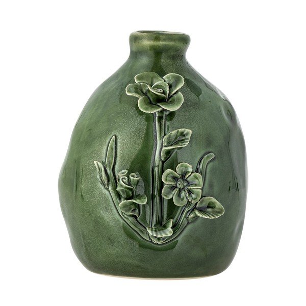 Vază verde din gresie (înălțime 13,5 cm) Ramia – Bloomingville-image-3