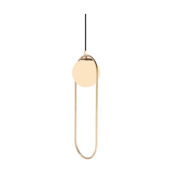 Lustră aurie cu abajur din sticlă ø 20 cm Arch – Squid Lighting