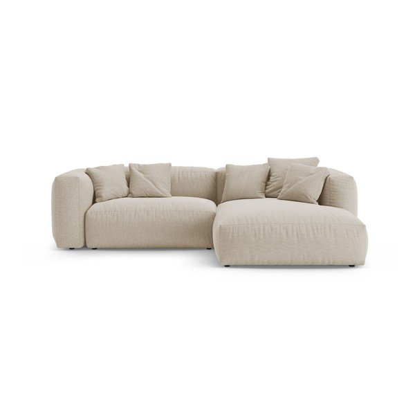 Colțar modular crem extensibil (cu colț pe partea dreaptă/cu șezlong) – Micadoni 