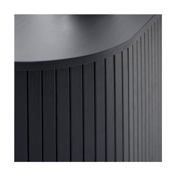 Comodă TV neagră cu aspect de lemn de stejar 56x180 cm Nola – Unique Furniture-image-3