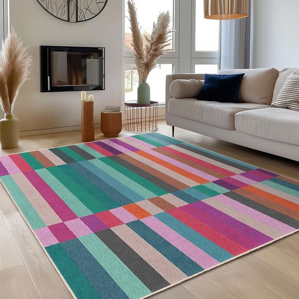 Covor turcoaz lavabil 160x230 cm Acid Rain – Mila Home-image-3