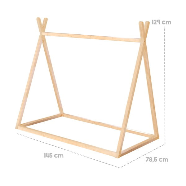 Pat pentru copii  în culoare naturală de tip casă 70x140 cm Montessori – Roba-image-4