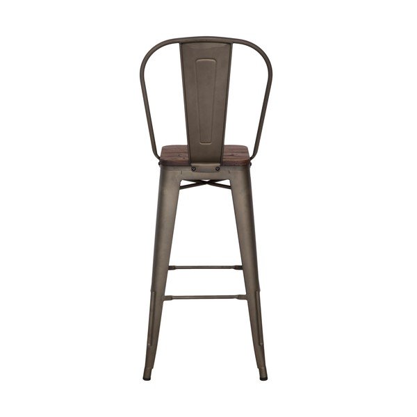 Set 2 scaune bar Mauro Ferretti Detroit, înălțime 115 cm, negru-image-2