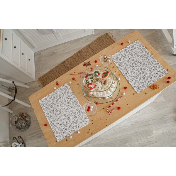 Suport pentru farfurii 2 buc. din material textil 35x45 cm  cu model de Crăciun Mistletoe Kiss – Butter Kings-image-1